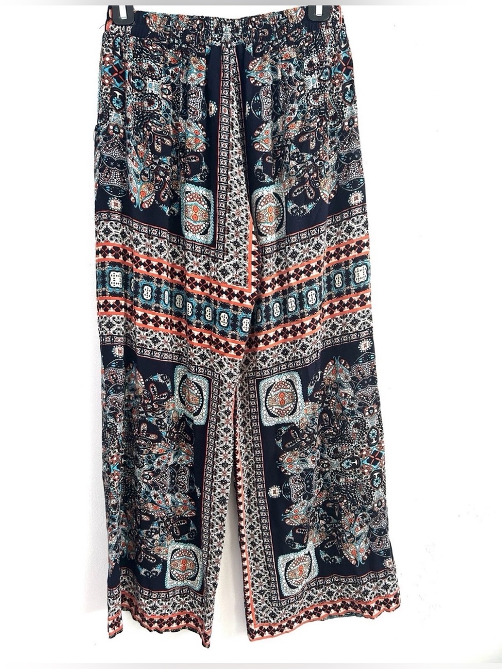 La Moda Women’s Boho Flare Pants Floral Wide Leg Stretch Festival Summer